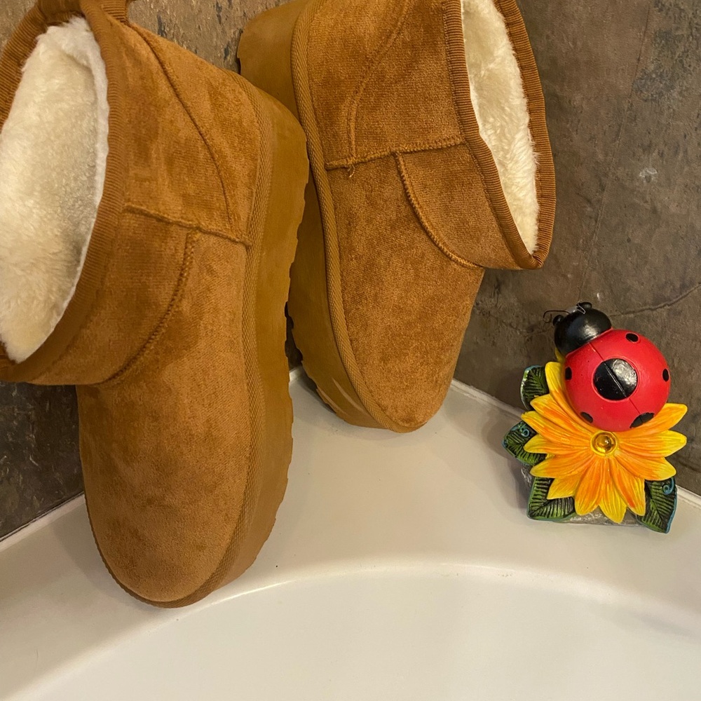 Women’s Plush-Lined Ankle Winter Boots — Chestnut Brown 7.5 never used. - Picture 5 of 5